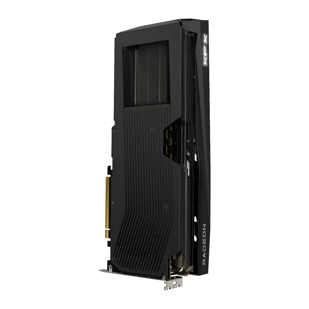 XFX Radeon RX 9070 QuickSilver OC 16GB negro, vista frontal: tres ventiladores con logo X y conector PCIe dorado - Ítem3
