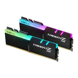 G.Skill Trident Z RGB for AMD 16GB negro, vista lateral: 2 módulos DDR4 separados mostrando ambas caras con RGB multicolor