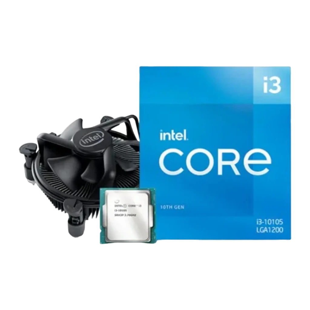 Boîte bleue Intel Core i3 10e génération avec logo i3 en coin, design épuré en dégradés bleus, mention 10th Gen et marquage core bien visible - Ítem2