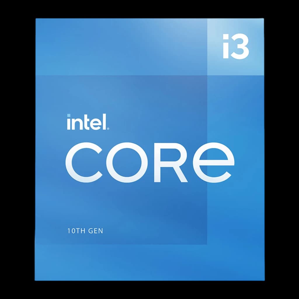 Intel Core i3-10105 3,7 GHz LGA 1200, face avant boîte: design bleu dégradé avec logo Core i3 et texte 10th Gen