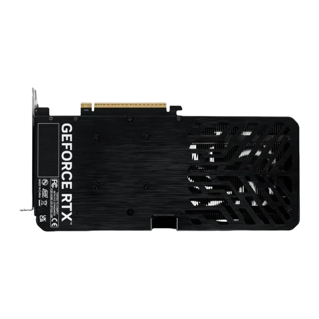 Palit GeForce RTX 5060 Dual OC 8GB preto, vista frontal: dois ventiladores com logo Palit e shroud com textura ondulada - Item1