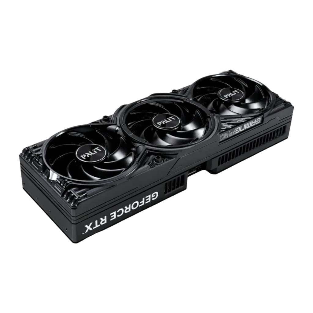 Palit GeForce RTX 5080 GamingPro 16GB negro, vista frontal: tres ventiladores con logo Palit y cubierta negra mate - Ítem3