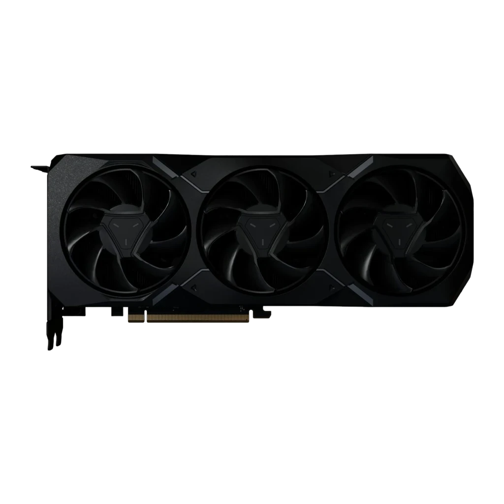 Tarjeta gráfica XFX Radeon RX 7900 XT MBA Gaming 20GB GDDR6 con triple ventilador, diseño negro con acentos rojos, chasis robusto y backplate metálico - Ítem7