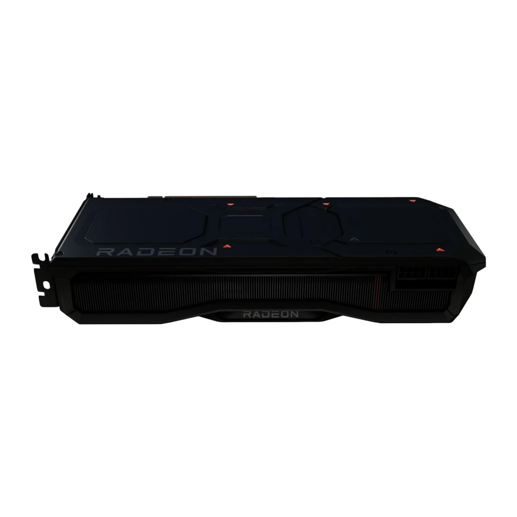 Tarjeta gráfica XFX Radeon RX 7900 XT MBA Gaming 20GB GDDR6 con triple ventilador, diseño negro con acentos rojos, chasis robusto y backplate metálico - Ítem2