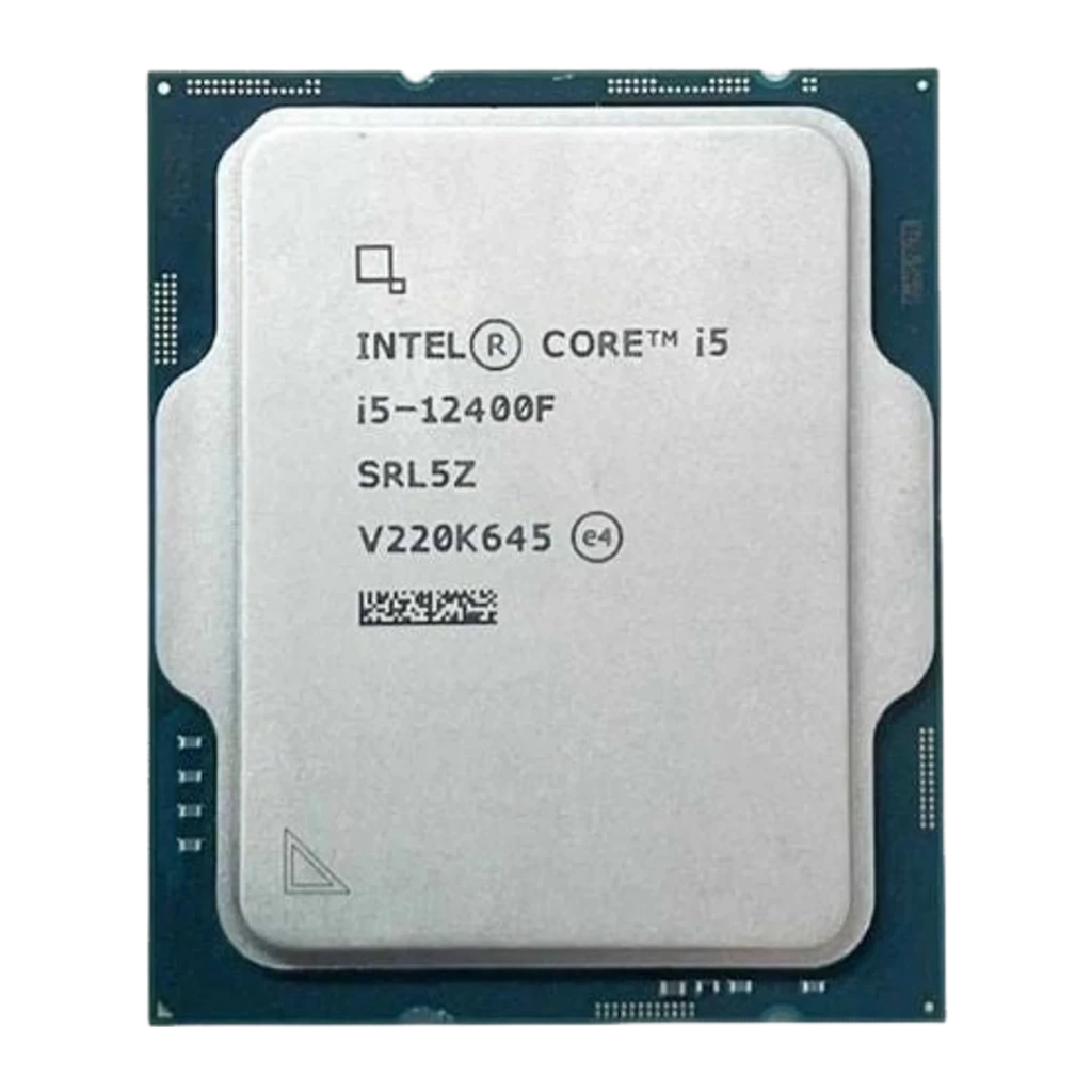Boîte bleue Intel Core avec logo Intel en blanc, lettrage Core centré et badge i5 en bas à droite, design géométrique épuré et contrasté - Ítem1