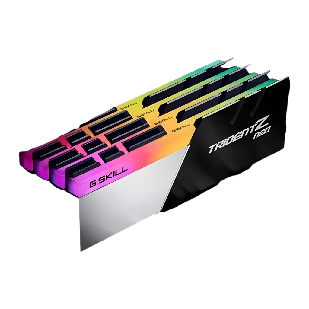 G.Skill Trident Z Neo 64GB DDR4 preto/prata, kit 4 módulos: dissipadores RGB, logo G.Skill azul e texto Trident Z Neo - Item2