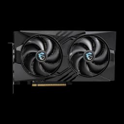 MSI GeForce RTX 5060 Gaming OC 8GB negro, vista frontal: dos ventiladores con logo dragón azul en shroud negro