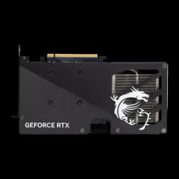 MSI GeForce RTX 5060 Gaming OC 8GB negro, vista trasera: backplate con dragón blanco, texto GeForce RTX y disipador expuesto