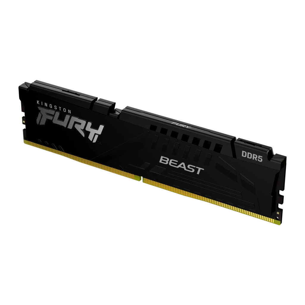 Kingston FURY Beast DDR5 RGB 32GB Negro, vista frontal: disipador negro con logo FURY Beast y etiqueta DDR5 - Ítem2