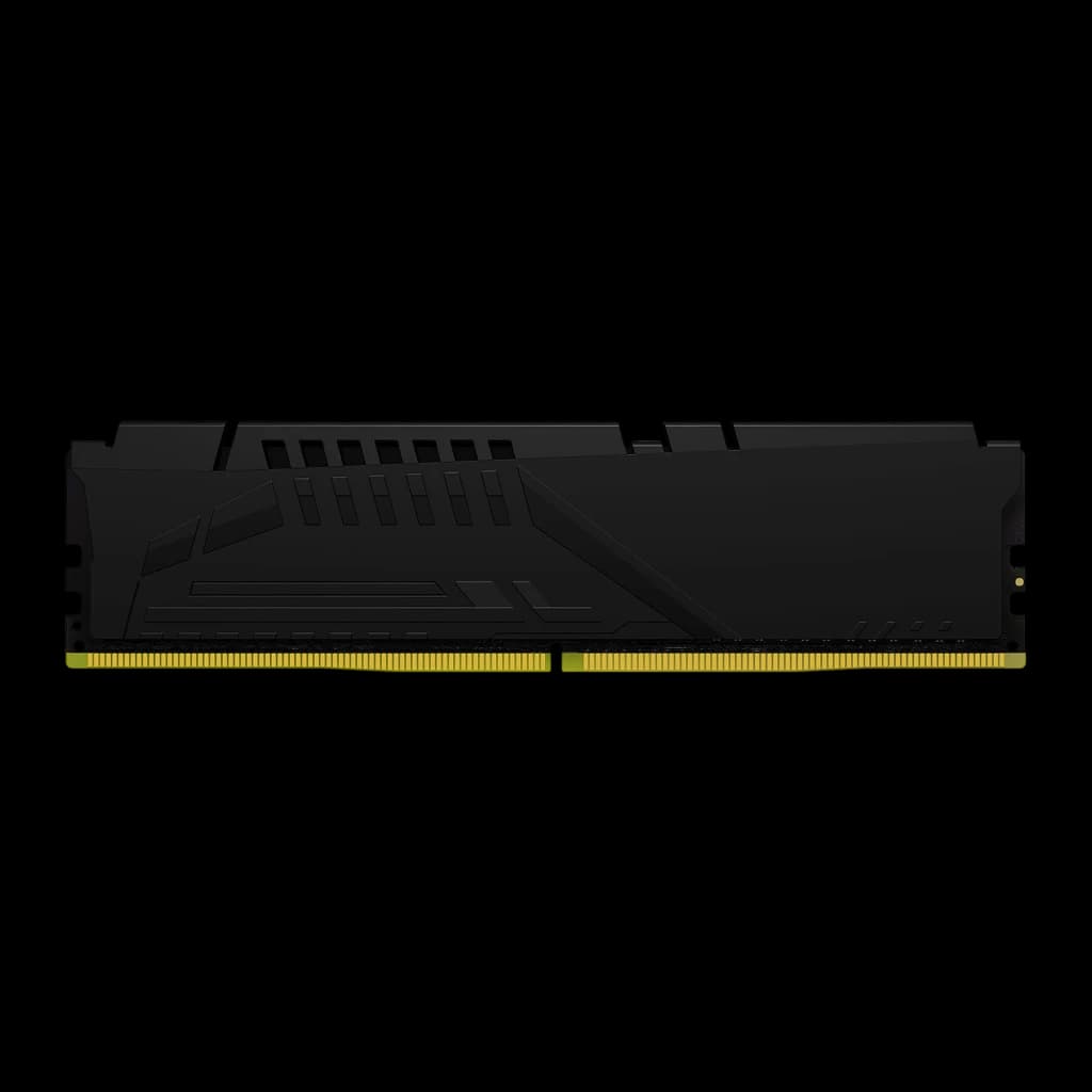 Kingston FURY Beast DDR5 6000 16GB Preto, vista traseira: verso do dissipador com ranhuras de ventilação e conectores