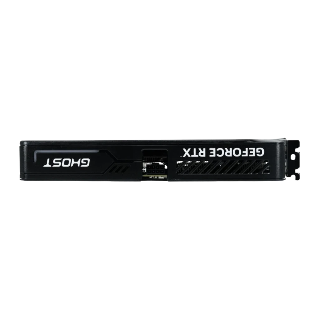 Gainward GeForce RTX 5060 Ti Ghost 8GB preta, vista frontal: dois ventiladores, logos GeForce RTX e GHOST no shroud preto - Item4