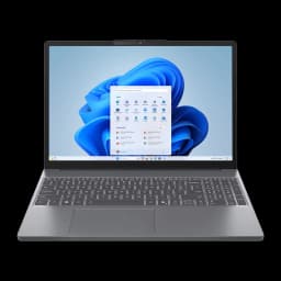 Lenovo IdeaPad Slim 3 15ARP10 512GB Luna Grey, vista frontal: ecrã com Windows 11 e teclado completo com numpad
