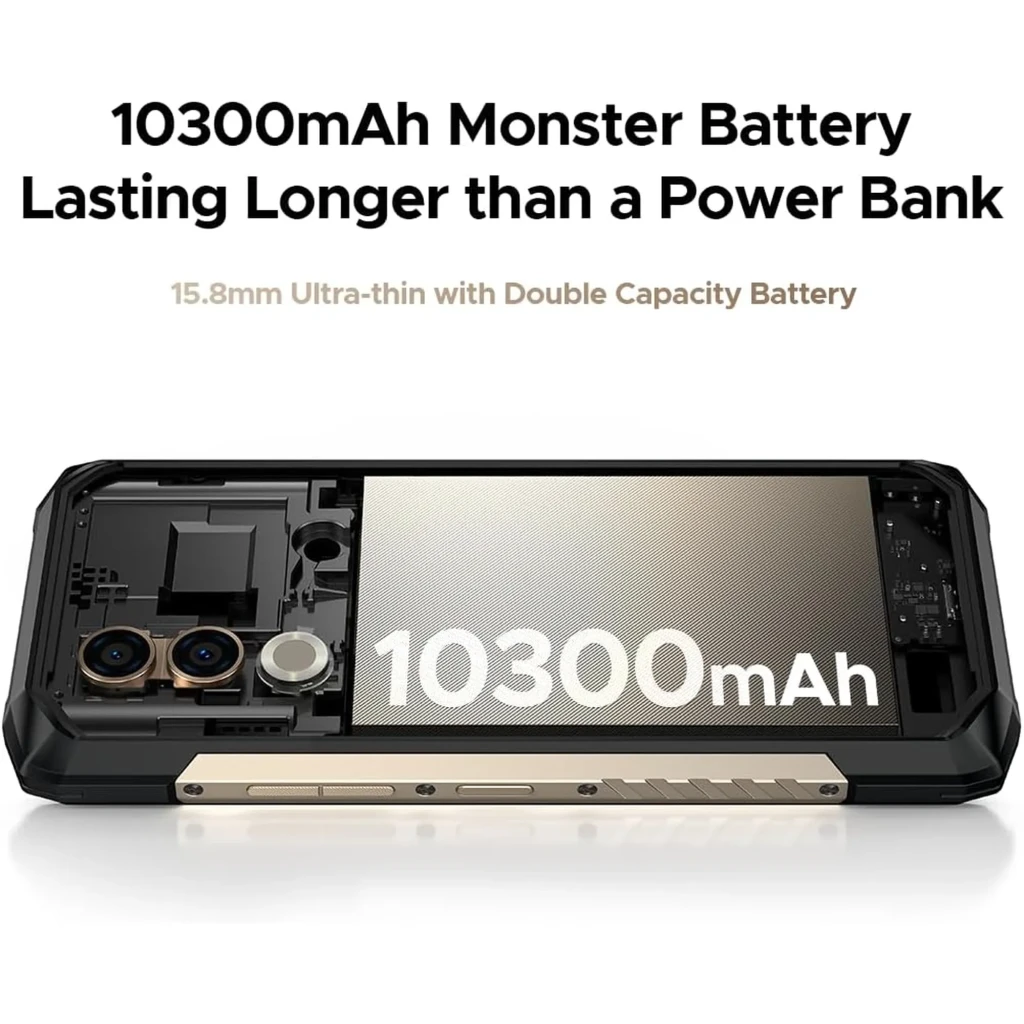 Doogee Blade 20X violeta com corpo robusto, cantos reforçados, ecrã 6,6 IPS 90Hz com moldura grossa; traseira com duas câmaras e flash circular - Item1