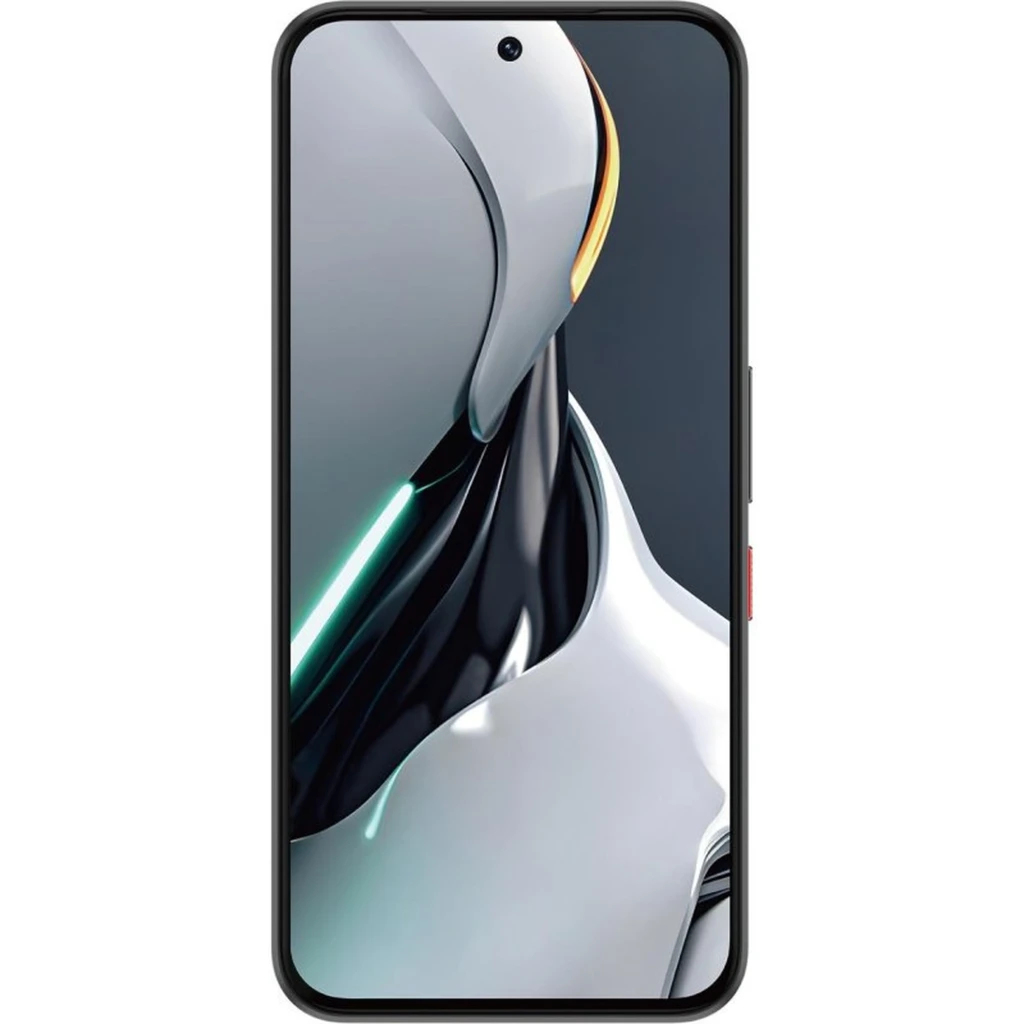 Nubia Neo 5 GT noir avec dos texturé, module photo triple, accents LED bleus, écran bord à bord perforé et gâchettes latérales rouges pour le gaming - Ítem1