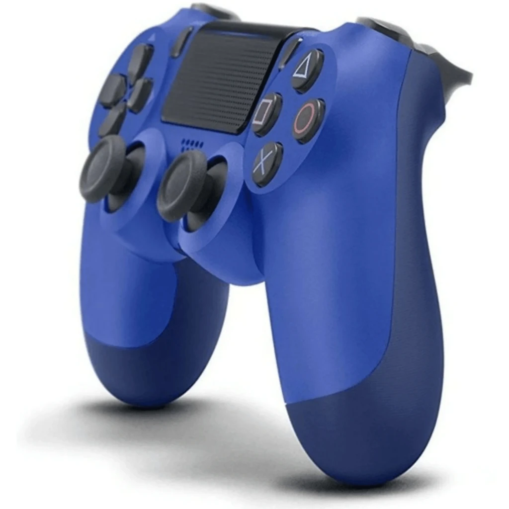 Controle PS4 DualShock azul V2 recondicionado em excelente estado, com touchpad central, botões icônicos, analógicos duplos e acabamento fosco vibrante - Item1