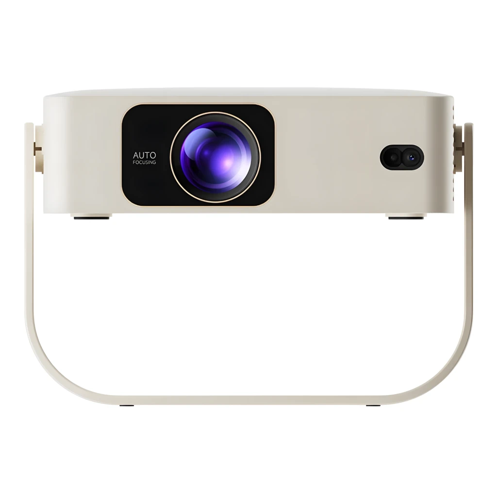 Proyector HONOR Choice Projector Air Pro N5 1080p Full HD, lente frontal con anillo AUTO, chasis beige con rejillas laterales y soporte tipo asa ajustable - Ítem1