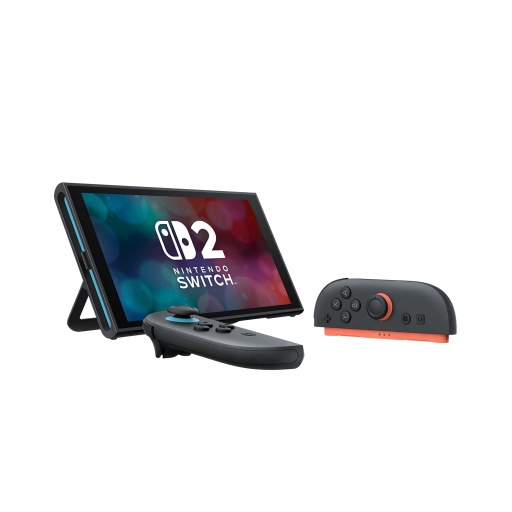 Console Nintendo Switch 2 256GB com Joy-Con cinza e coral, dock preto e caixa temática Pokémon Pokopia com ilustrações coloridas de paisagem rural - Item3