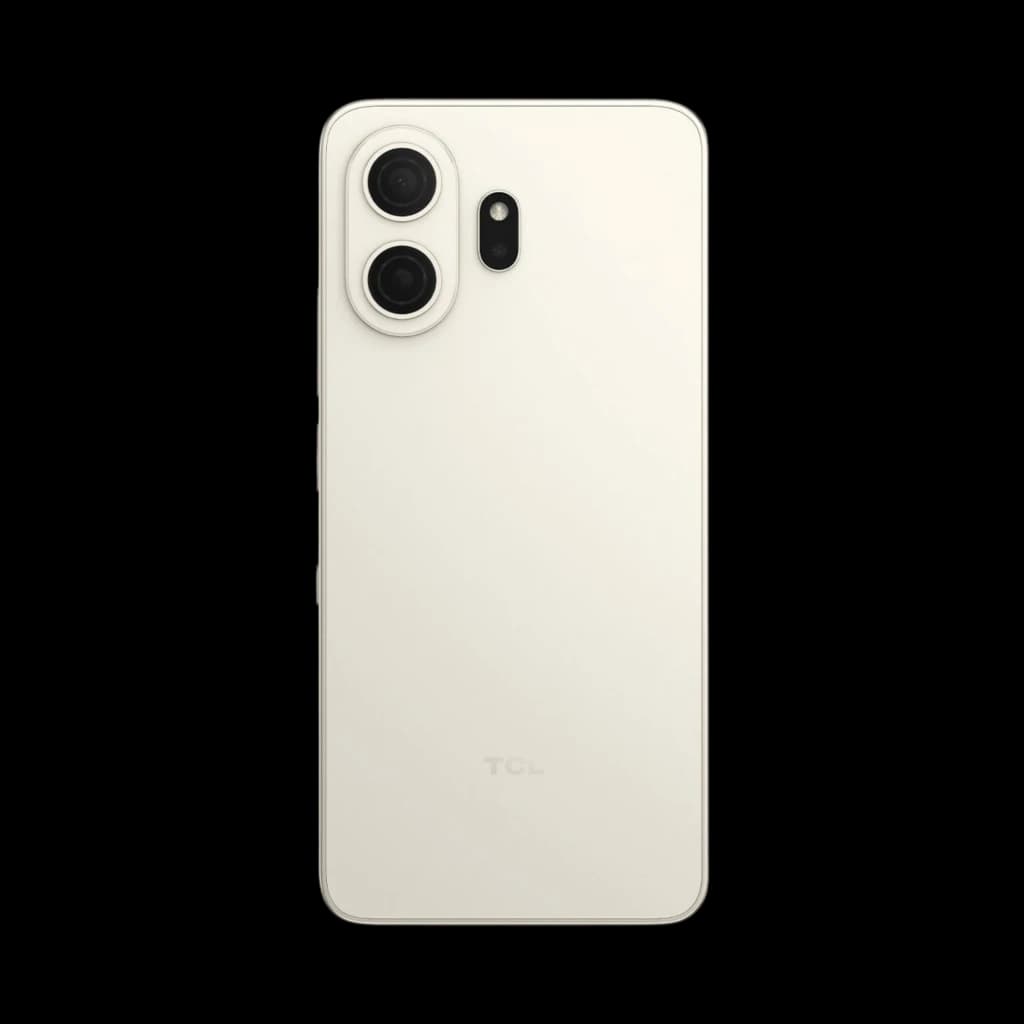 Dos du TCL NXTPAPER 70 Pro 5G or avec double module photo vertical et flash, finition mate élégante, bords arrondis et logo TCL discret