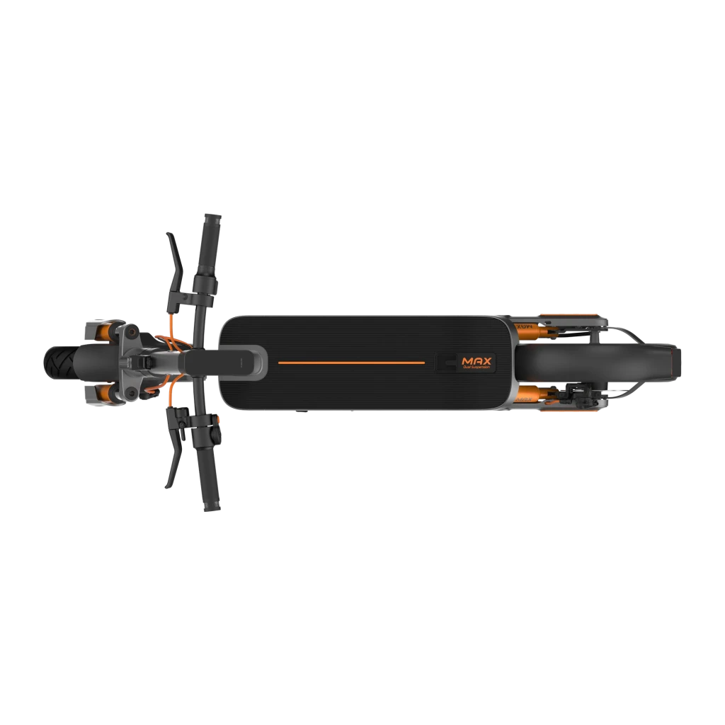 Patinete Eléctrico Xiaomi Electric Scooter 6 Max, diseño gris con detalles naranjas, ruedas 12 pulgadas, freno de disco delantero y plataforma amplia - Ítem1