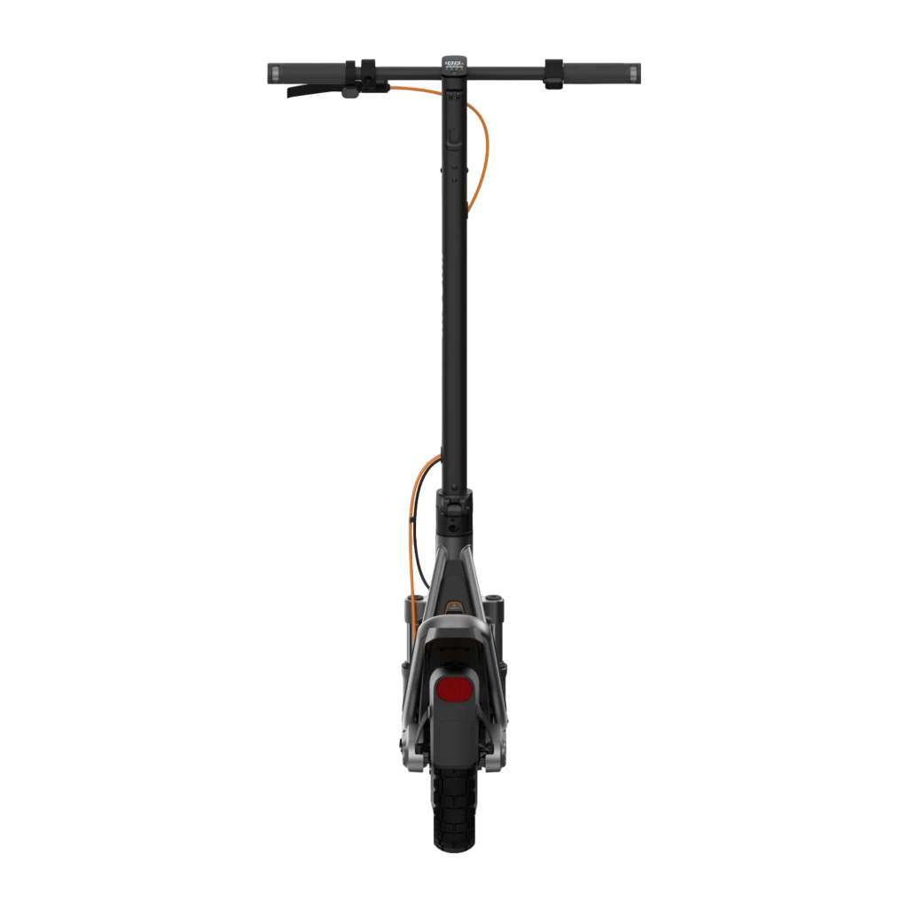 Patinete eléctrico Xiaomi 6 Pro negro y gris con detalles naranjas, ruedas todoterreno de 12 pulgadas, plataforma baja ancha y luz delantera integrada - Ítem3
