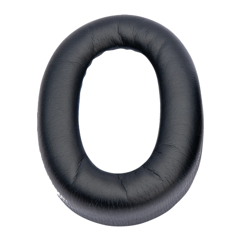 Jabra Almofadas Evolve2 85 Preto, par: duas almofadas ovais de couro preto vistas de frente - Item1