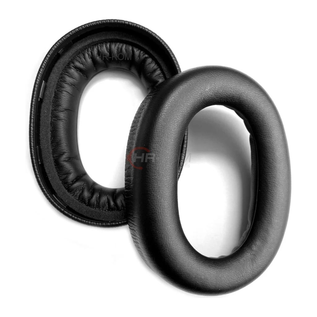 Jabra Almofadas Evolve2 85 Preto, par: duas almofadas ovais de couro preto vistas de frente - Item2