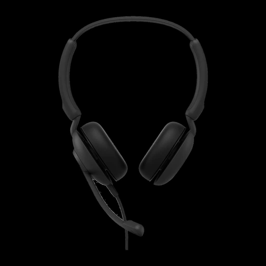 Jabra Evolve 10 Stereo USB-A noir, vue de face: casque avec serre-tête et microphone articulé