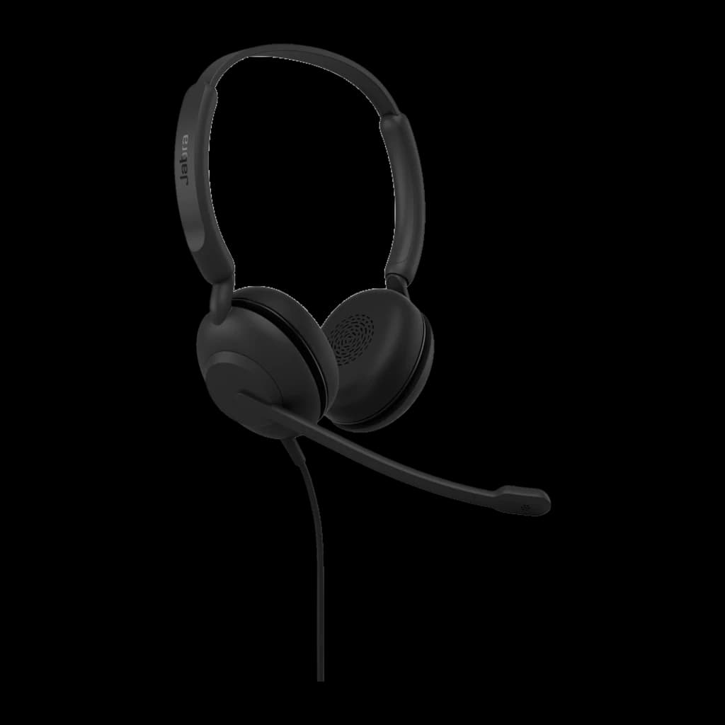 Jabra Evolve 10 Stereo USB-A noir, vue latérale: casque avec microphone boom étendu