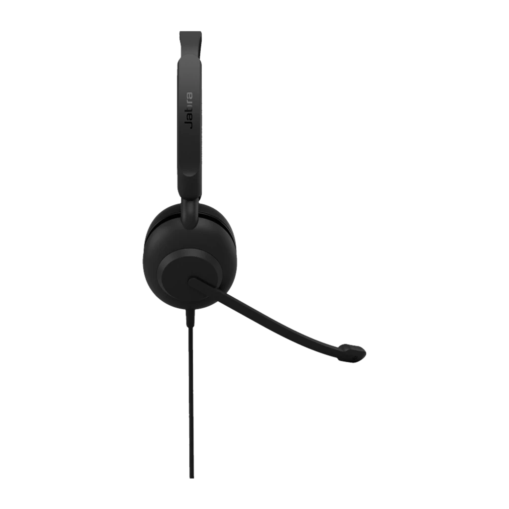 Jabra Evolve 10 Stereo USB-A preto, vista frontal: fones com fita e microfone articulado - Item3