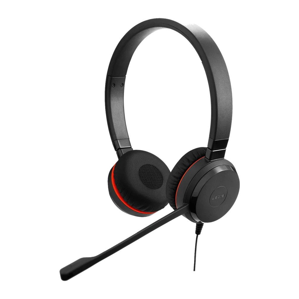 Jabra Evolve 20 SE UC Stereo Noir, vue de face: casque avec serre-tête et micro flexible - Ítem1