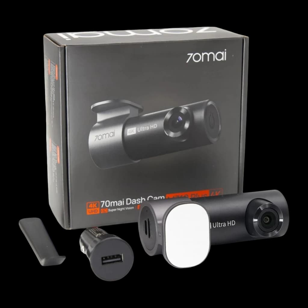 Caméra auto 70mai M310 Plus 2K avec module WiFi 6, commande vocale, objectif grand angle, capteur nuit; boîtier compact, support adhésif et câble USB inclus