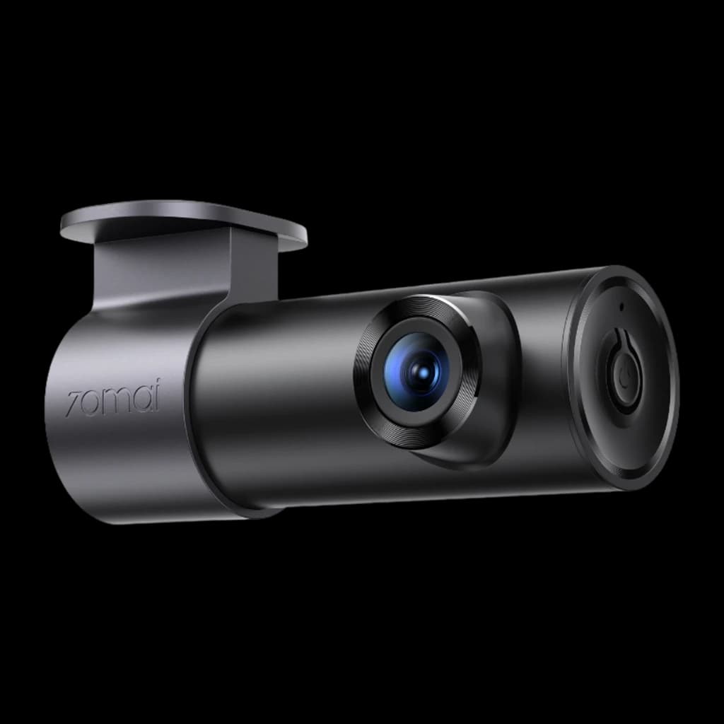 70mai Dash Cam M310 Plus 2K WiFi 6 caméra compacte cylindrique noire, optique grand angle avec lentille bleutée, support discret pour pare-brise