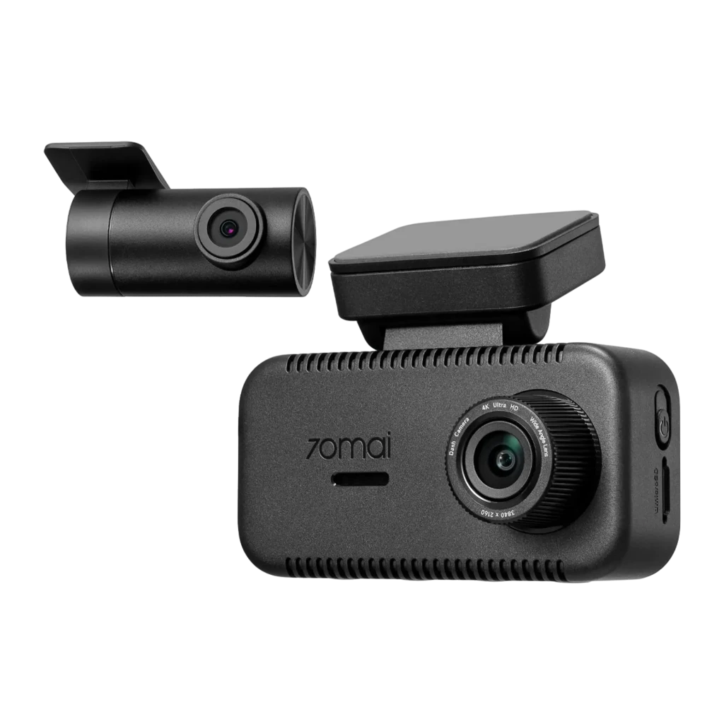 Dashcam 70mai A810 Lite Set con Rear Camera RC21 2CH 4K GPS WiFi. Cámara frontal con pantalla a color, lentes dobles, soporte adhesivo y diseño compacto negro - Ítem1