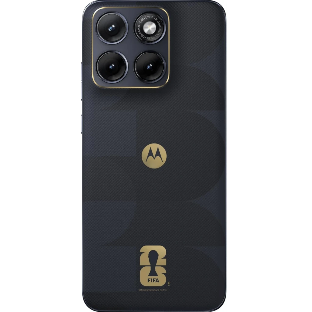 Smartphone Motorola Edge 70 Fusion 5G negro PANTONE con logo FIFA, 256 GB y 8 GB RAM, pantalla curva; incluye audífonos Buds Bass y estuche cargador - Ítem3