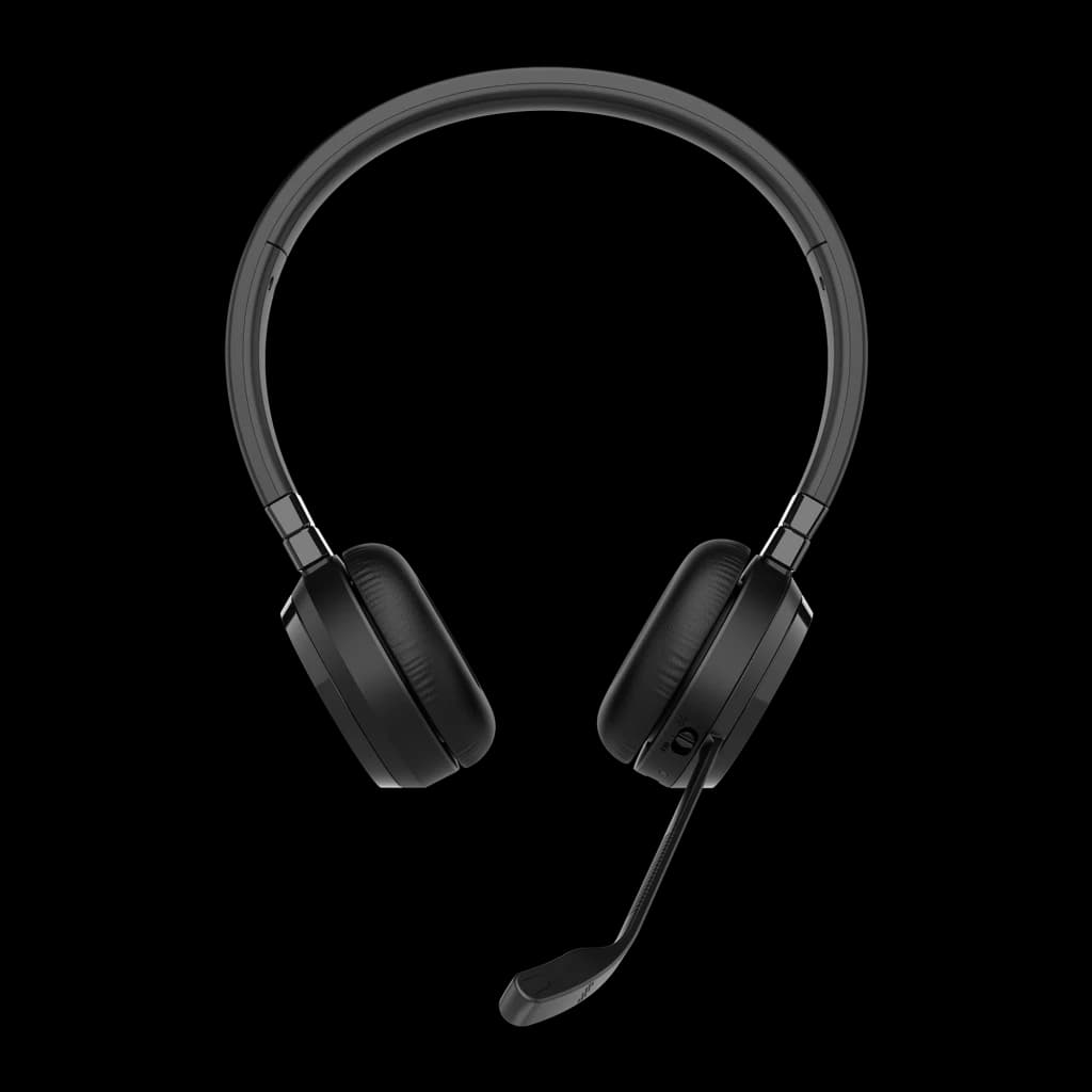Jabra Evolve 65 TE Stereo negro, vista frontal: auriculares con diadema y micrófono boom