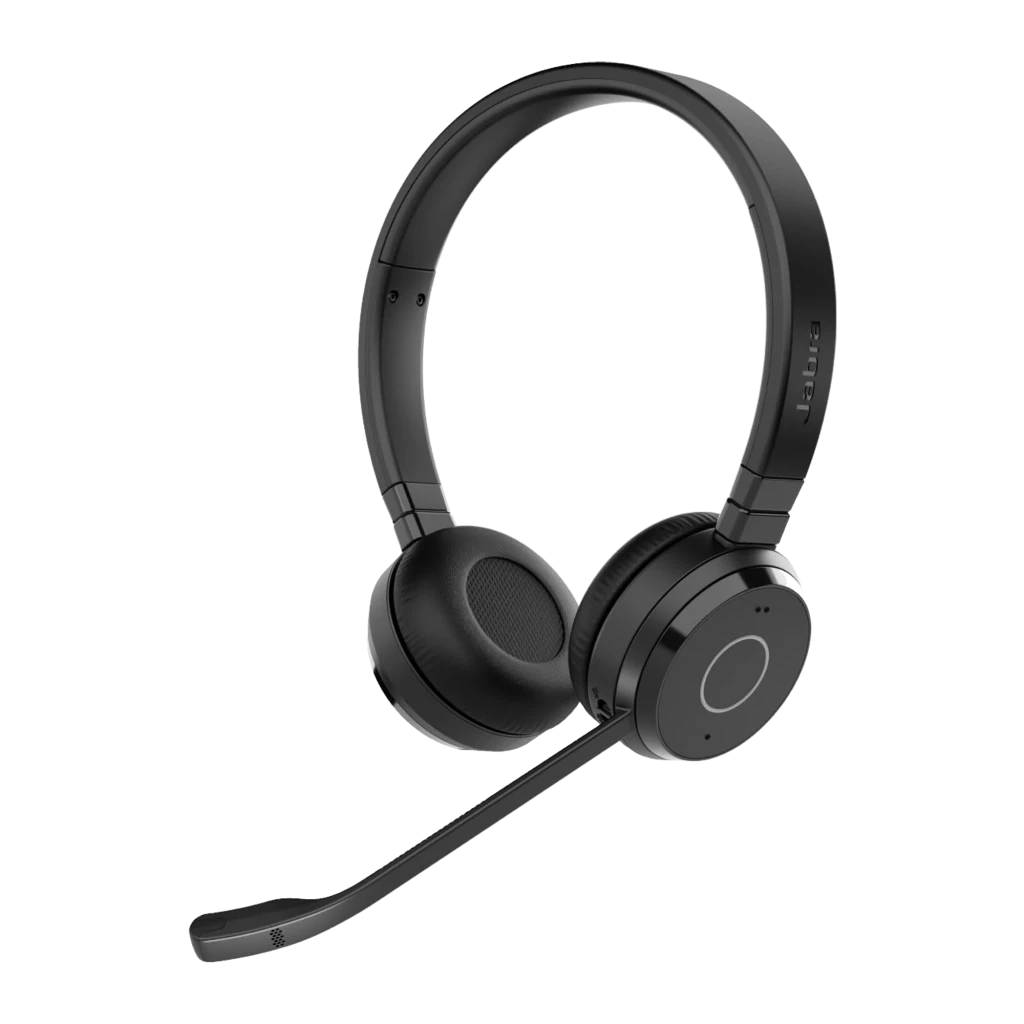 Jabra Evolve 65 TE Stereo negro, vista frontal: auriculares con diadema y micrófono boom - Ítem1