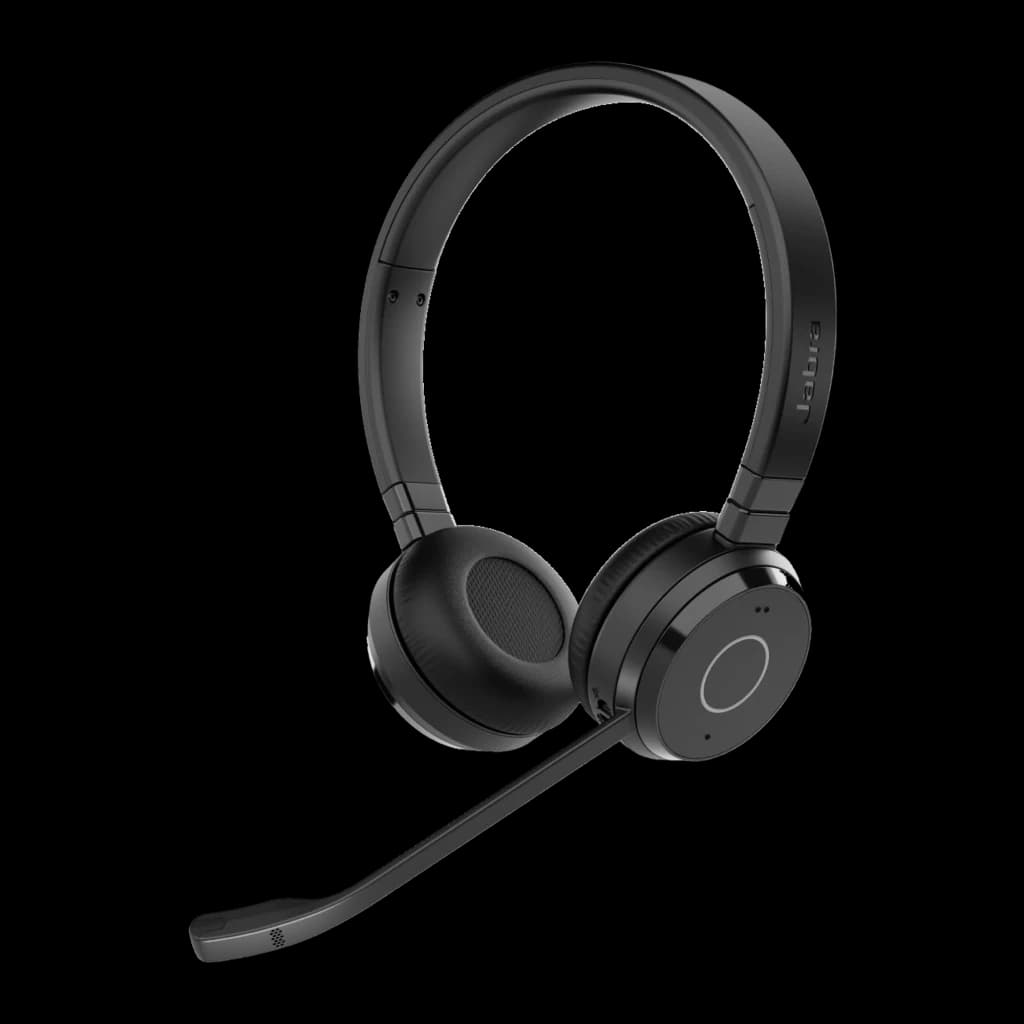 Jabra Evolve 65 TE Stereo negro, vista lateral derecha: auriculares con almohadillas y micrófono