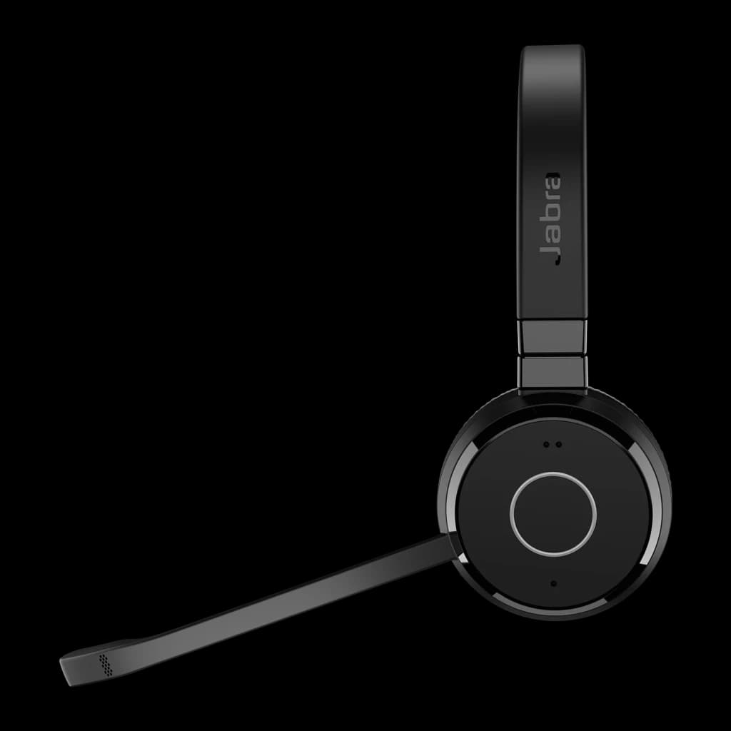 Jabra Evolve 65 TE Stereo negro, detalle auricular derecho: cápsula con botón y diadema