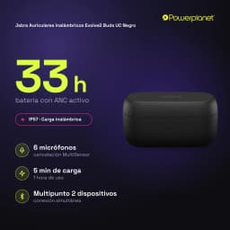 Jabra Auriculares inalámbricos Evolve2 Buds UC noir - caractéristiques