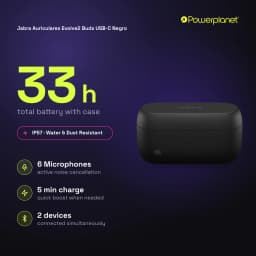 Jabra Auriculares Evolve2 Buds USB-C negro - características