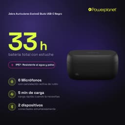 Jabra Auriculares Evolve2 Buds USB-C negro - características
