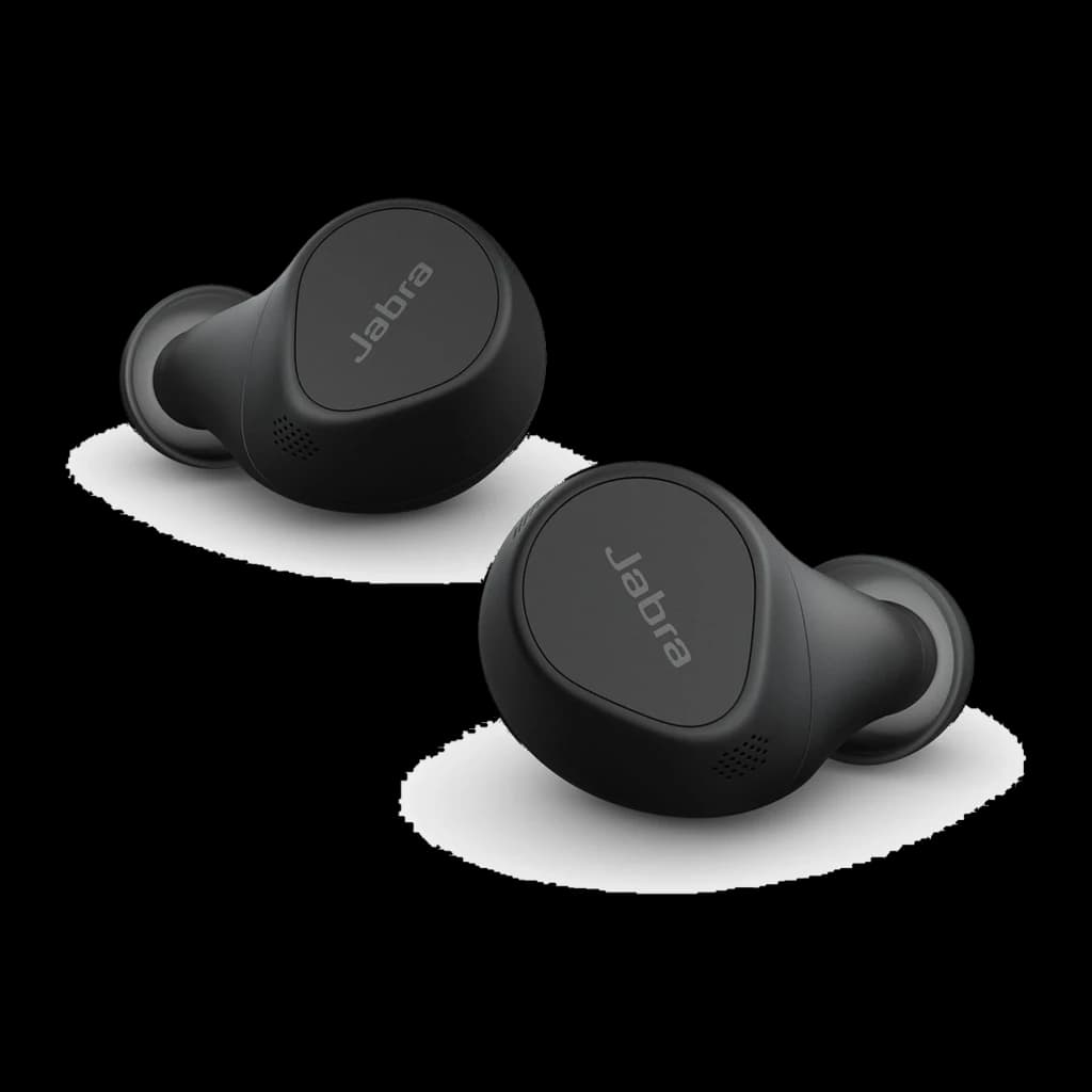 Jabra Evolve2 Buds USB-C negro, auriculares individuales: par aislado con vista lateral