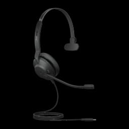 Jabra Evolve2 30 SE USB-C Mono noir, vue de face: casque avec microphone articulé et câble USB-C