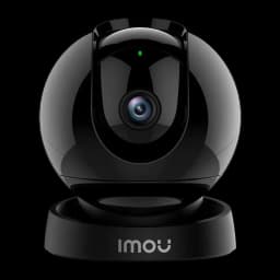 Imou Rex 3D 2K 256GB Negro, vista frontal: lente central, LED verde y base con logo Imou