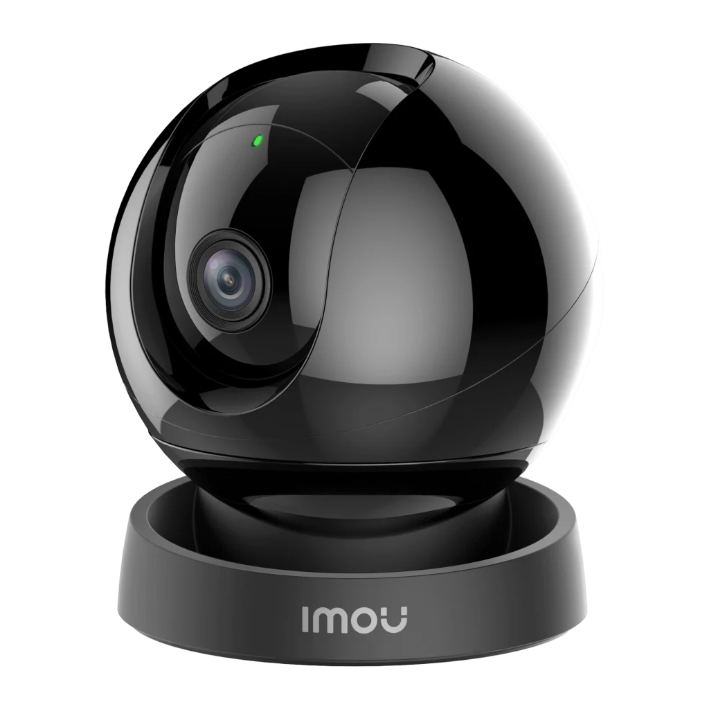 Imou Rex 3D 2K 256GB Noir, vue de face: objectif central, LED verte et base avec logo Imou - Ítem1