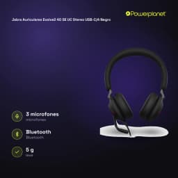 Jabra Auriculares Evolve2 40 SE UC Stereo USB-C/A noir - caractéristiques
