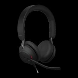 Jabra Evolve2 40 SE UC Stereo noir, vue latérale droite: micro boom et coussin auriculaire