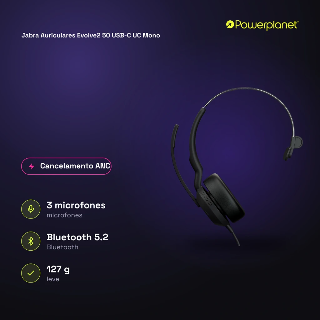 Jabra Auriculares Evolve2 50 USB-C UC Mono - vista - Ítem7