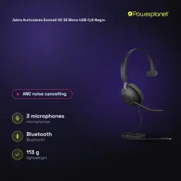 Jabra Auriculares Evolve2 40 SE Mono USB-C/A noir - caractéristiques