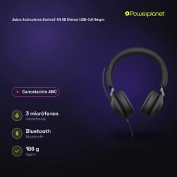 Jabra Auriculares Evolve2 40 SE Stereo USB-C/A noir - caractéristiques
